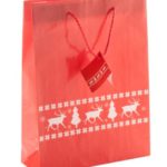 Středně velká - Papírová dárková taška s vánočním designem a visačkou