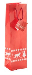 Papírová dárková taška s vánočním designem a visačkou