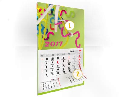 Kalendáře nástěnné jednodílné i trojdílné