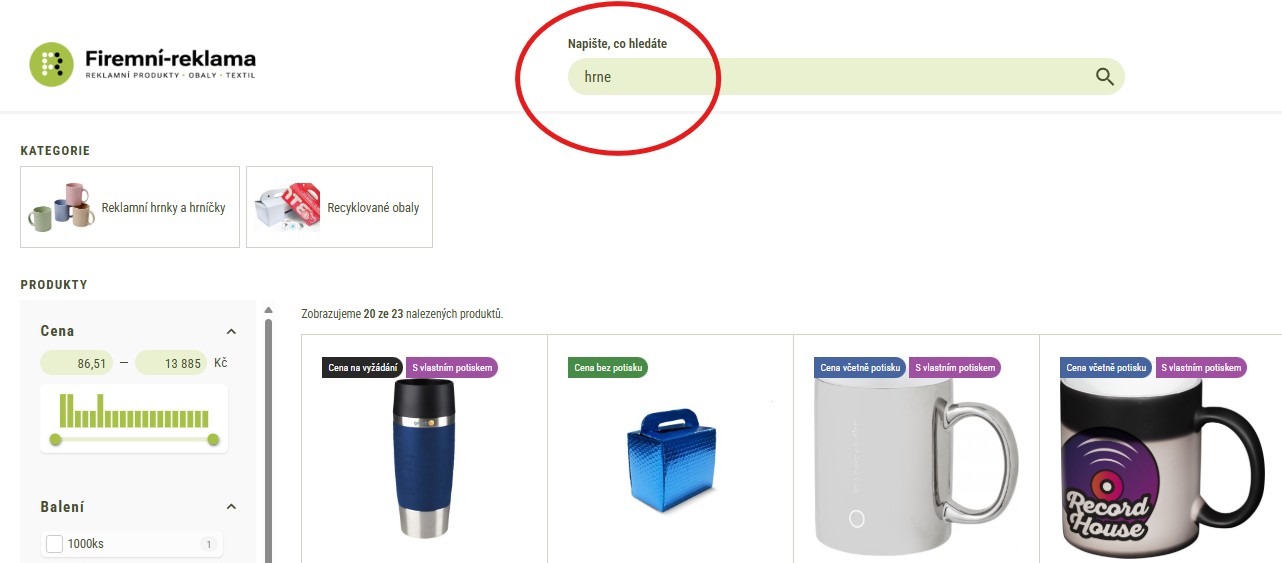 eshop Firemní reklama - Najděte ideální reklamní předmět během pár vteřin